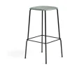 HAY Soft Edge 85 H65 barkruk Dusty Green gepoedercoat zwart met vilt