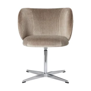 Ferm Living Rico armstoel Devoré Velvet Flint Grey swivel chroom