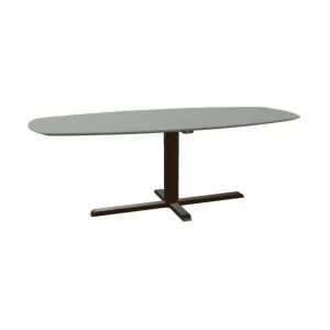 HelloTable Kros eettafel Semi ovaal 220x100 cm Fenix verde kitami - staal Anodic brown