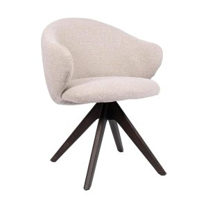HelloChair HC01 Boby armstoel Lake Linen spinpoot hout walnoot